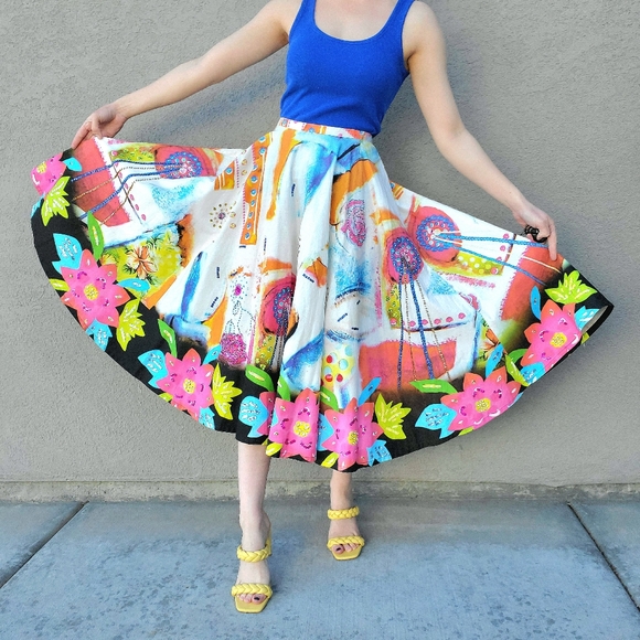 Lapis Skirts Lapis Vintage Rainbow Colorful Sequin Beaded Wearable